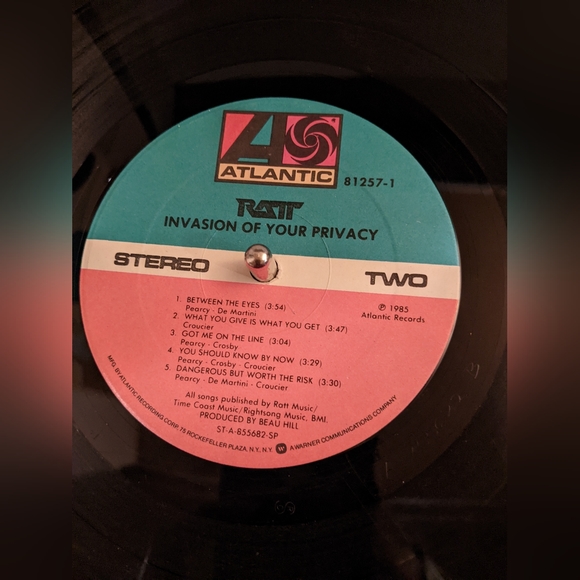 1985 Ratt Invasion of Your Privacy Original Vinyl Record - Picture 3 of 4